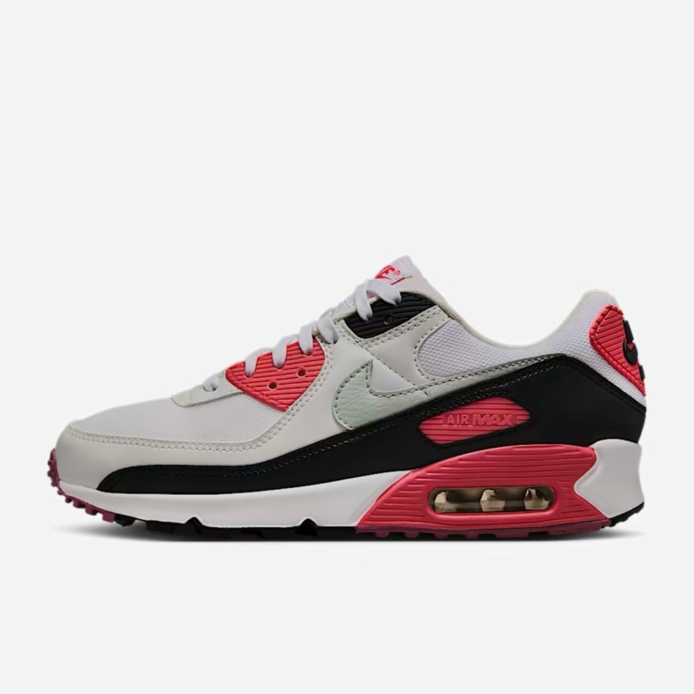 Nike Air Max 90 in White, Black, and Red